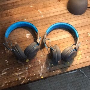 two bluetooth headphones